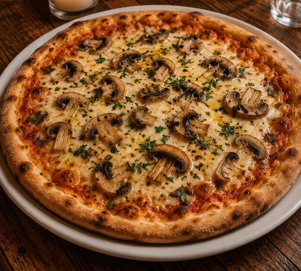 Pizza Funghi Porcini mit Steinpilzen und Trüffelöl